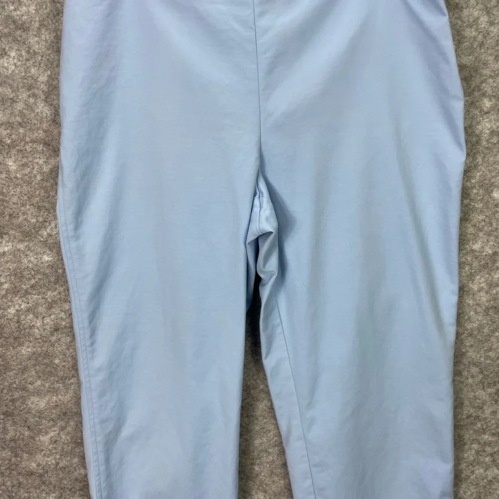St. John Pants Womens 10 Pastel Blue Cropped Ankle Side Zip Dressy Made in USA